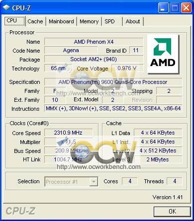 cpu120copy - Sandra XII benchmark per il Phenom X4 9600