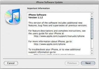 firmware1.1.2 - Rilasciato firmware 1.1.2 per iPhone