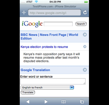 igoogle for iphone - Google su iPhone grazie a iGoogle