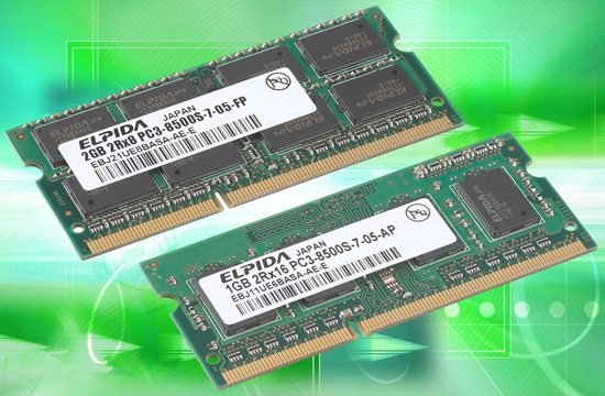 elpida 2gb1gb ddr3 so dimms 01 - ELPIDA pronta a rilasciare memorie DDR3 per piattaforme Intel Centrino 2