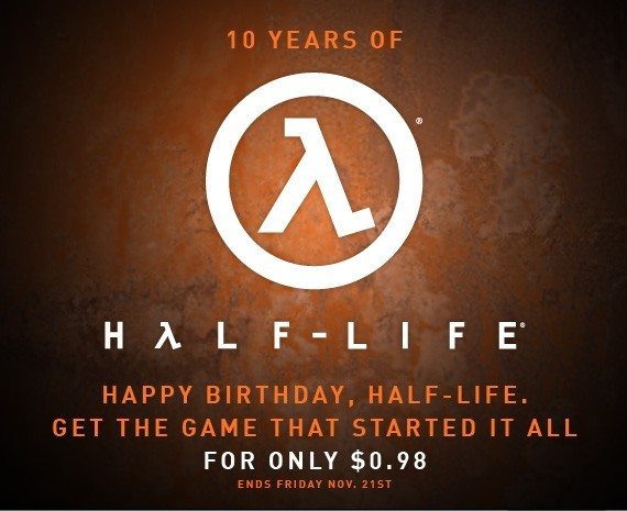 halflifeb - Half Life festeggia 10 anni; a soli 0.98$ su Steam