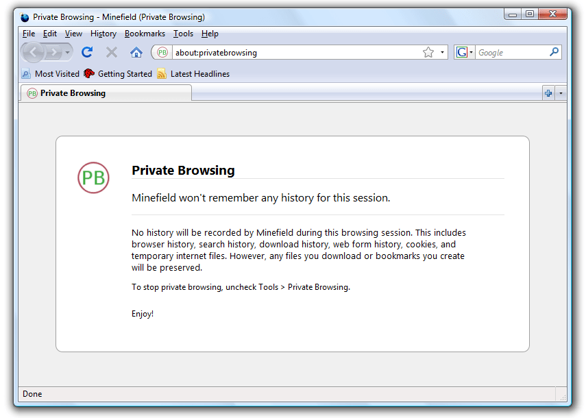 pb 3 - Mozilla conferma la modalità Private Browsing in Firefox 3.1