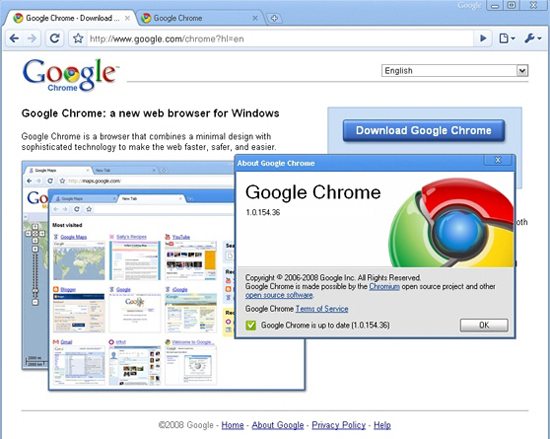 google chrome 1.0.154.36 01 - Google Chrome non più in versione beta