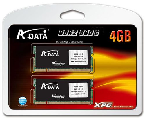 a data xpg 4gb ddr2 sodimm 01 - A-DATA presenta memorie XPG DDR2-800G per notebook