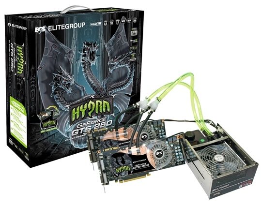 ecs geforce gts 250 1gb hydra pack 01 - ECS presenta due GeForce GTS 250 SLI Watercooled