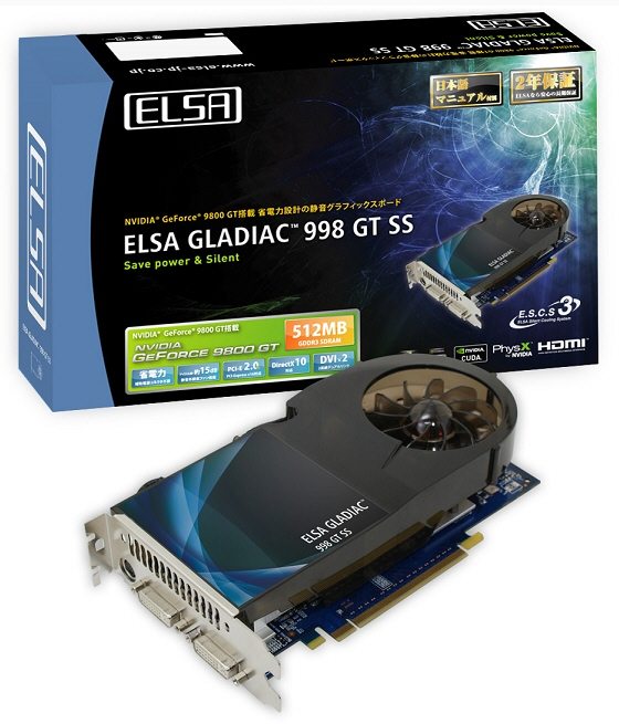 ELSA Gladiac 998 GT SS 01 - GeForce 9800 GT Green Edition anche per ELSA