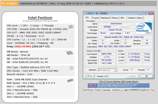 E6500K 6GHz 03 - Pentium E6500K, rompe il muro dei 6 GHz