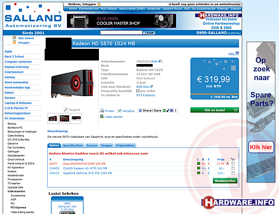 8a - ATI Radeon HD 5870 già disponibile online?