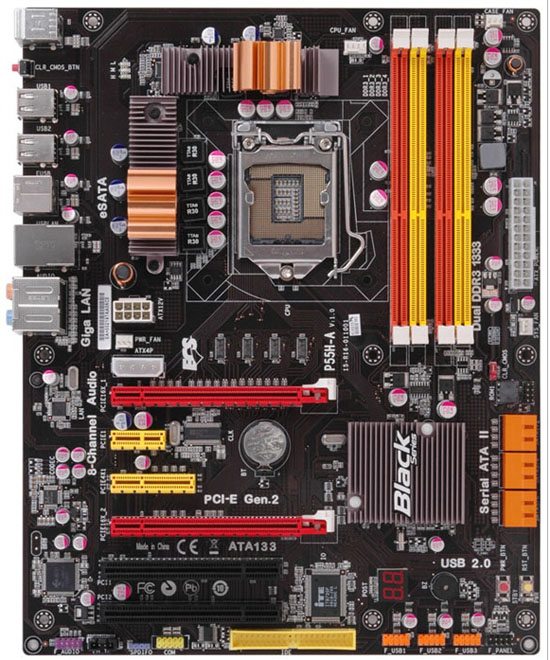 ECS P55H A Black Series board 01 - ECS presenta la nuova motherboard Black Series P55H-A