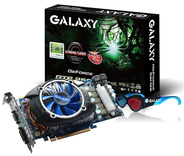 Galaxy GTS250 3D Glass s - Occhialini 3D in bundle con alcune schede video Galaxy