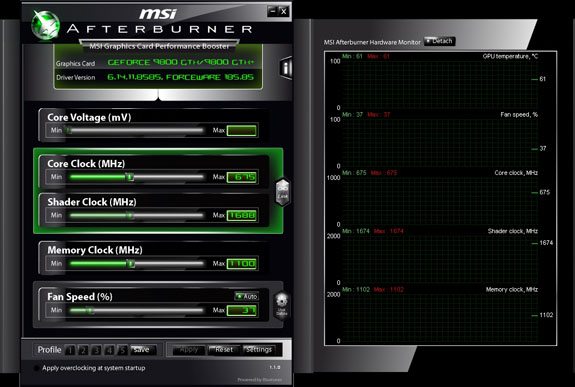 MSI Afterburner 1.1.0 01 - MSI presenta il software tweaking tool Afterburner