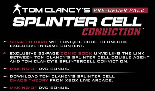 cat splinter cell conviction preorder updated - Splinter Cell Conviction, disponibile in edizione limitata su Xbox360