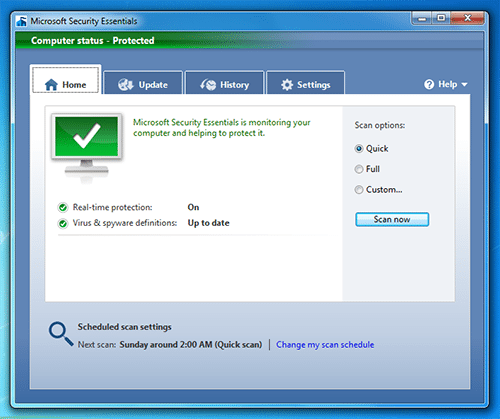 microsoft security essentials 10 computer status - 1.5 milioni di download per Microsoft Security Essentials