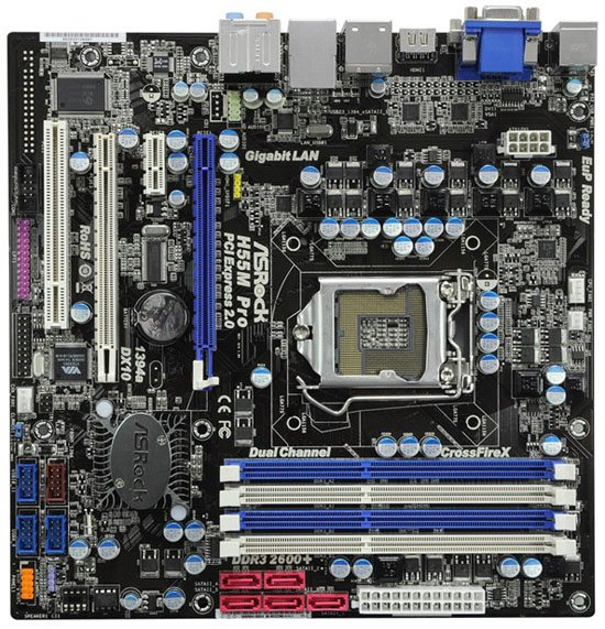 ASRock H55M Pro board 01 - Alcune immagini e dettagli per le motherboard ASRock H55