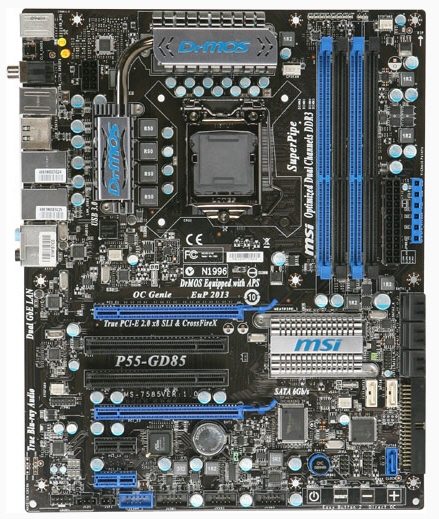 MSI P55 GD85 board 04 - Presentazione ufficiale per la motherboard MSI P55-GD85