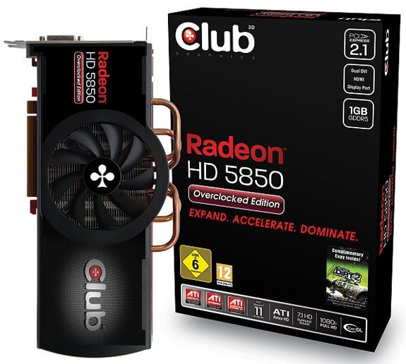 Club3D Radeon HD 5850 Overclocked Edition 01 - Club 3D lancia una Radeon HD 5850 Overclocked Edition