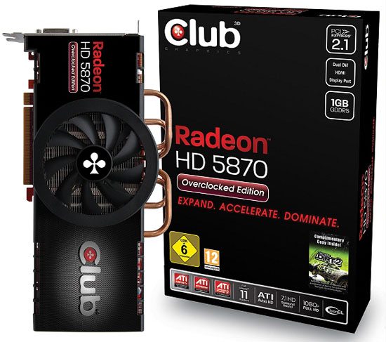 Club 3D Radeon HD 5870 Overclocked Edition 01 - Da Club3D una Radeon HD 5870 overclocked