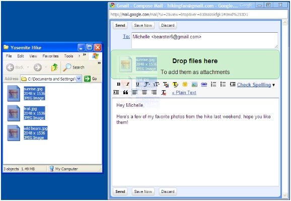 Google Gmail drag n drop desktop 01 - GMail aggiunge funzionalità drag and drop a Firefox e Chrome