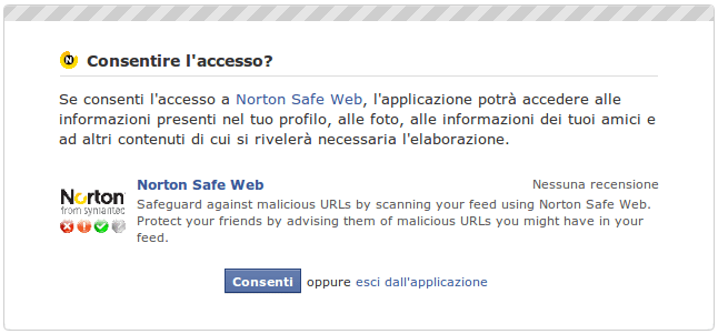 norton - Norton Safe Web for Facebook, più sicuri sui social network