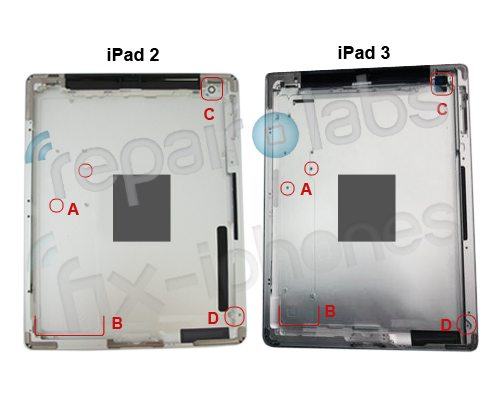 ipad3 vs ipad2 both - iPad 3: spuntano le prime immagini dello chassis