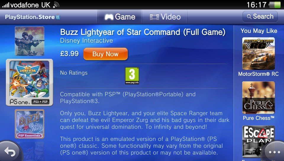 PS Vita Buzz Lightyear