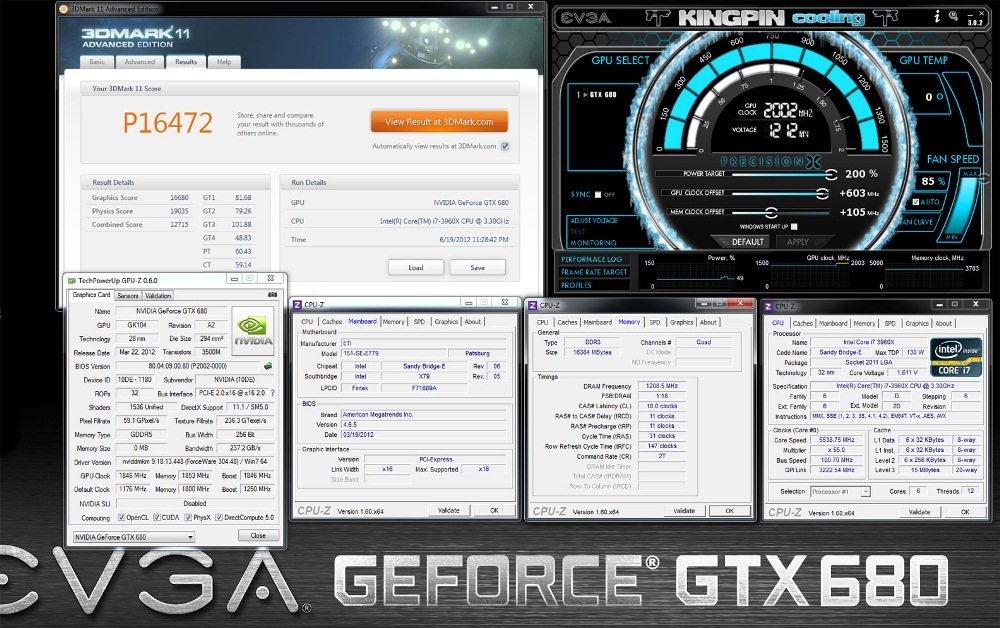 evga gtx680 record - EVGA GTX 680 Classified 4GB supera la barriera dei 2GHz