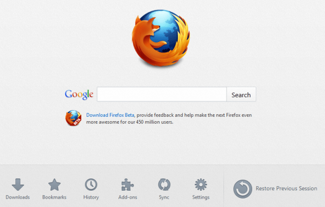 home thumb - Firefox 13 disponibile per il download: nuova pagina di start e supporto SPDY