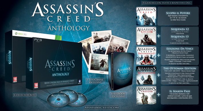 Assassins Creed Anthology - Assassin's Creed Anthology disponibile dal 30 Novembre, conterrà tutti e 5 i capitoli