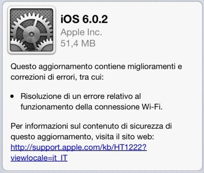 iOS602 - iOS si aggiorna alla versione 6.0.2. Update solo per iPhone 5 e iPad Mini